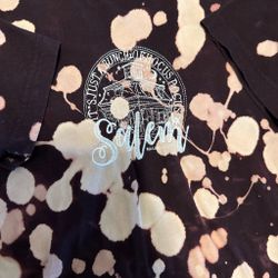 Salem Massachusetts Bleach Dye Graphic T-Shirt