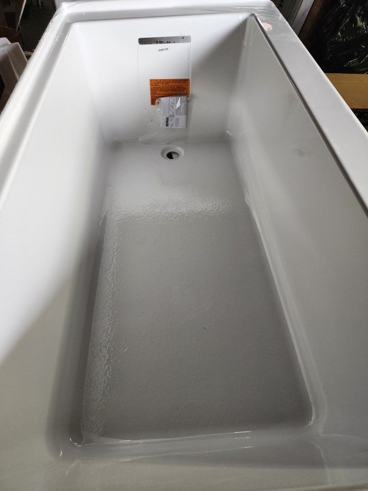KohlerUnderscore 60" Soaking Bathtub for Three Wall Alcove Installation with