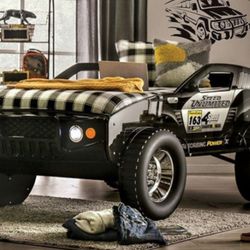 Brand New Black Jeep Design Twin Size Bed Frame 