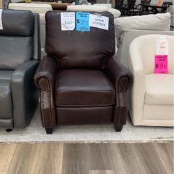 Pollenzo Leather Pushback Recliner
