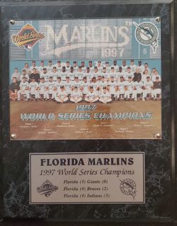 Florida Marlins Championship Plaque