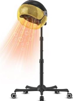 TASALON Ionic Hooded Hair Dryer for Home, Portable Hooded Dryer for Women Professional Standing Bonnet Dryer on Wheels with Hood for Beauty Salon, 187