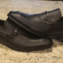 100% AUTHENTIC Men's Calvin Klein Black Business Dress Loafer Shoes Size 9 BRAND NEW $20