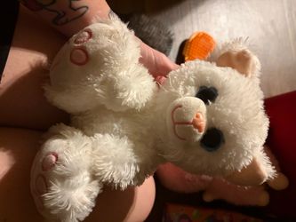 White Plush Cat Stuffed Animal Toy