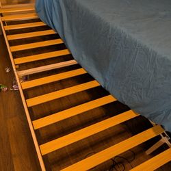 Full Size White Bed Frame W/ Charging Ports