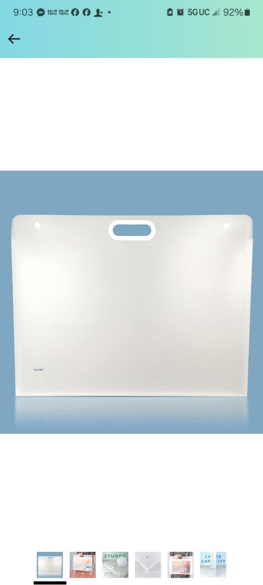 Art Portfolio Folder for Artwork 17 x 13 Inch, Rigid Sides, Solid Enough, Premium Diamond Painting Storage Containers, Large Poster Storage Containers