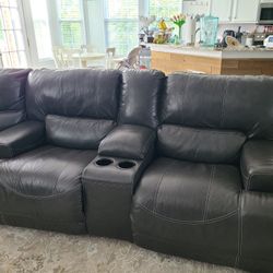 McCaskill 3-piece Power Leather Reclining Sectional