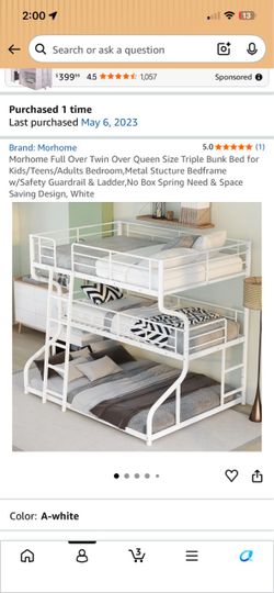 Triple Bunk Bed - White