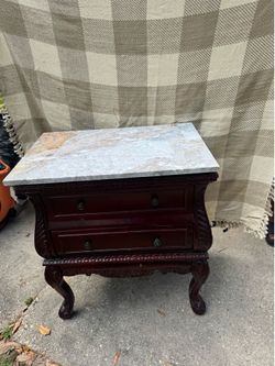 Sturdy Wood  any purpose table with real stone