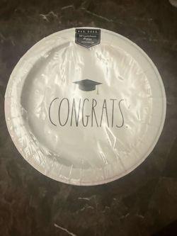 Rae Dunn Congrats Graduation Paper Plates 50ct