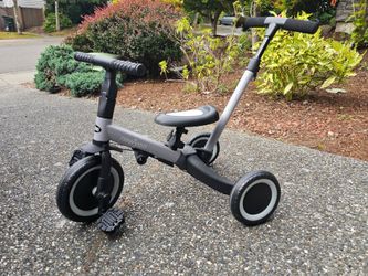 Newyoo Toddler Bike, Tricycle w Push Handle for 1-3 Year Old, Convertible 5 in 1 Baby Balance Bike, Kids Outdoor Riding Toys, Black