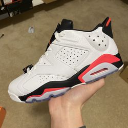 Size 9 - Air Jordan 6 Low Infrared 2015 White Black Red Leather Tumbled