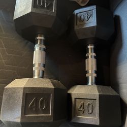 40lb PAIR hex rubber dumbbells 60$ cash for both