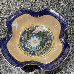 Antique Noritake And Cobalt blue Footed Bowl