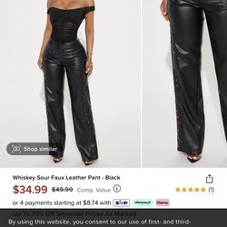 Black Leather Pants Size Large Fashion Nova 