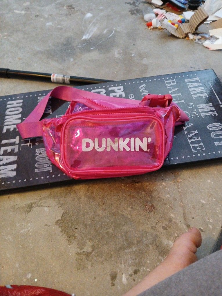 Dunkin Dounuts Clear Pink Fanny Pack