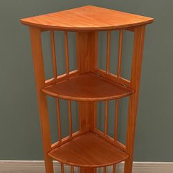Large, Heavyweight Wood (Red), 4-Shelf Folding Corner Etagere - posted price is firm.