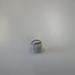 Natural White Quartz Stone/Crystal Sterling Silver Ring