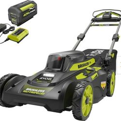 Ryobi 40V Brushless 20 in. Cordless Walk Behind Self-Propelled Lawn Mower with 6.0 Ah Battery & Charger

