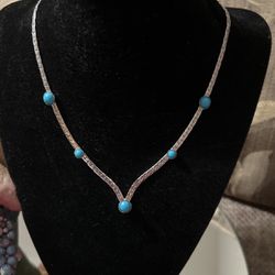Beautiful! Silver Turquoise Necklace!!!