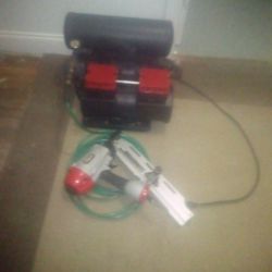 Thomas Twin Cylinder 2 Horsepower T28 20 St Air Compressor And Framing Gun