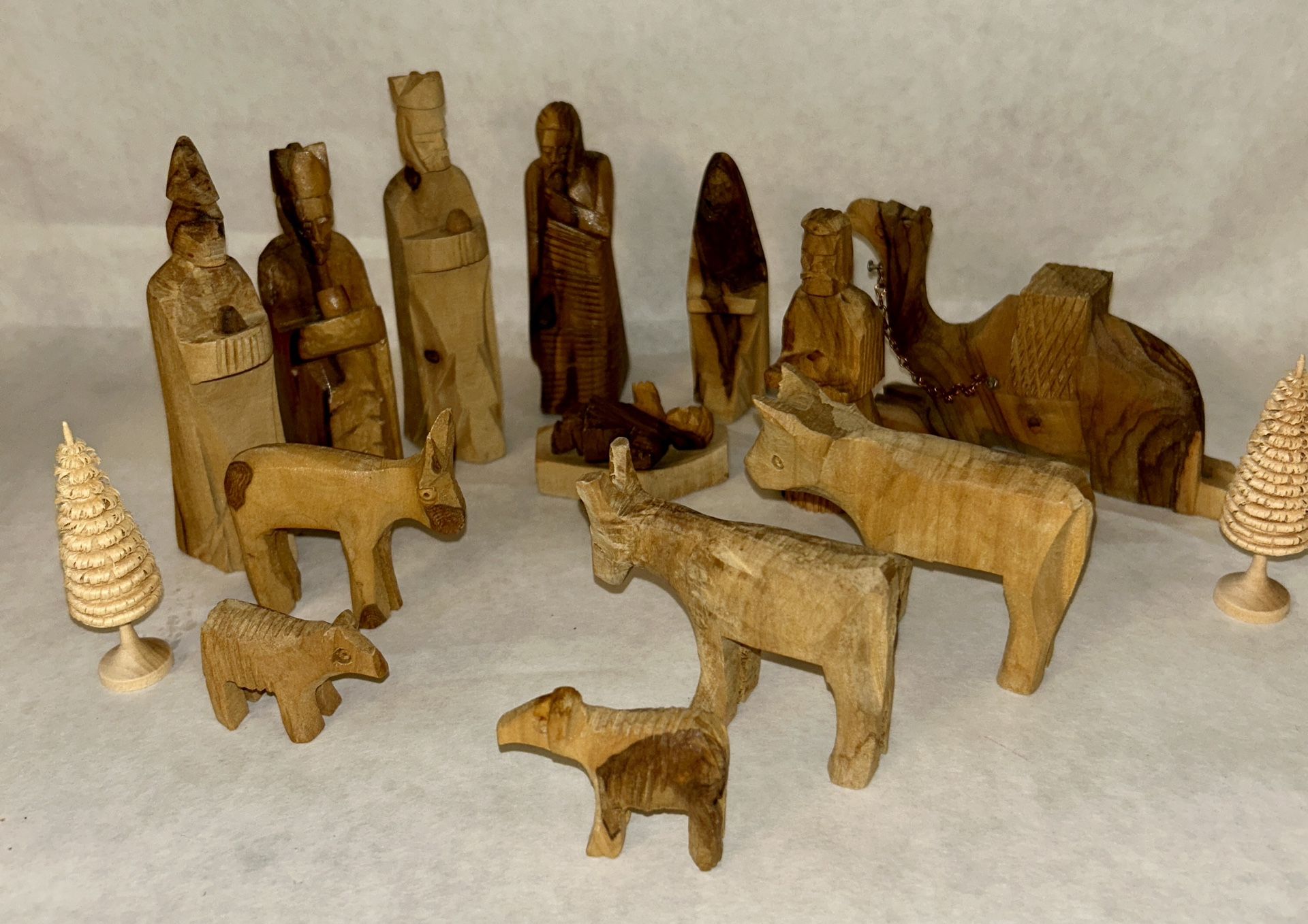 Hand Carved Wooden Mini Nativity Scene