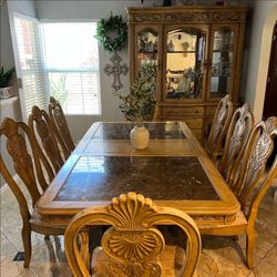 Dining Table Set with 8 Chairs Modern and China Cabinet (Selling for $350) OBO