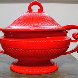 Vintage 1950s Pottery Soup Tureen With Lid