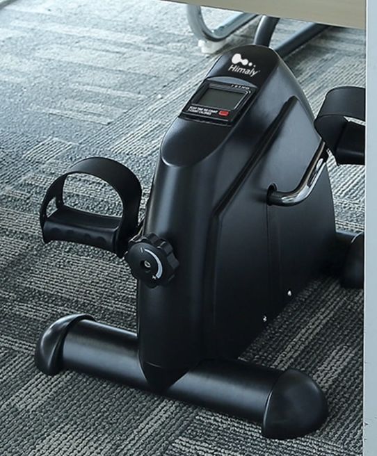 New Himaly Mini Exercise Bike, Under Desk Bike Pedal Exerciser with LCD Screen Displays, 240 lbs Black Exercise Peddler