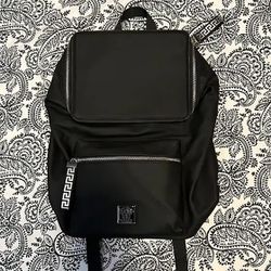 Versace Bags | Versace Backpack Black With Silver Details | Color: Black/Silver | Size: Os |