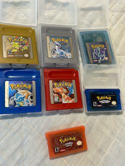 Pokemon Gameboy Color Advance Game lot bundle crystal gold silver blue red firered sapphire