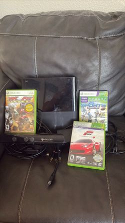 Xbox 360 Console with Kinect and 3 Games