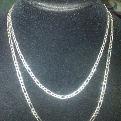 Two Chains.sterling silver Italy. 20 In.22 In.