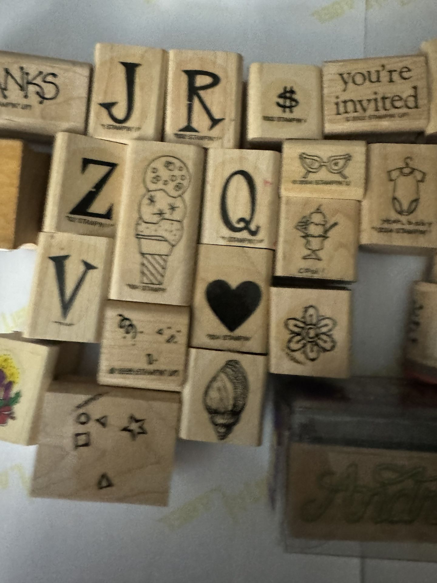 25 Small Rubber Stamps Most New Letters Thanks & More As Pictured