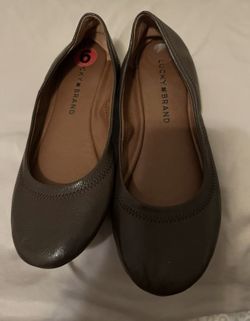 Lucky Brand Emmie Flats Shoes Brown Leather Ballerina Flats Size 6 NEW