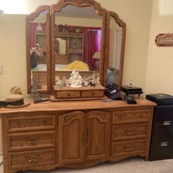 Vintage Bedroom Set-100% Oak-MUST GO ASAP