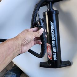 Coleman Dual Action Hand Pump Manual Air Pump With Attachment Nozzles