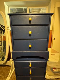 Navy Blue night stands with Gold Knobs