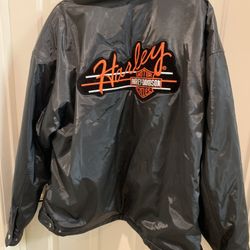 EUC JXD Fleece-lined Windbreaker with Harley Pins And Patch - Size XL