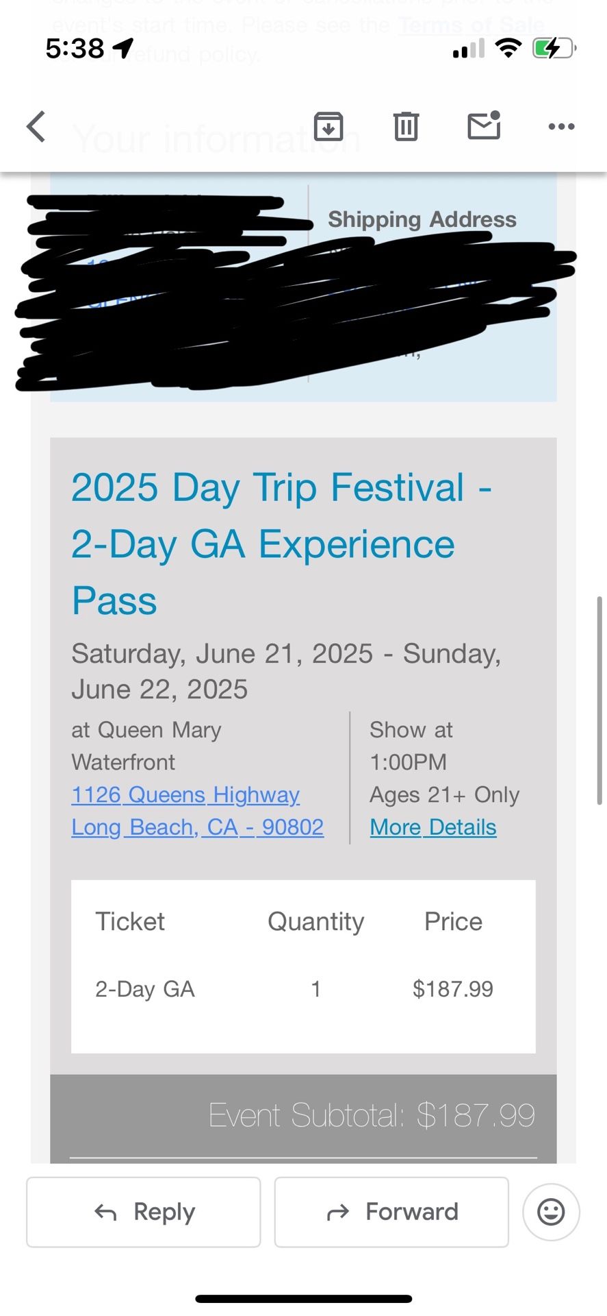 Day Trip Ticket June 21-22