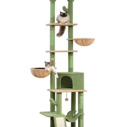 ✨Brand New✨ Floor-to-Ceiling Cat Tower, Adjustable from 85–112 inches. Fun multi-level climbing structure with hammocks, platforms, and scratching are