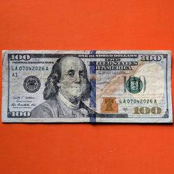 Fancy serial number 250th anniversary Independence Day birthday $100 bill Federal Reserve C note