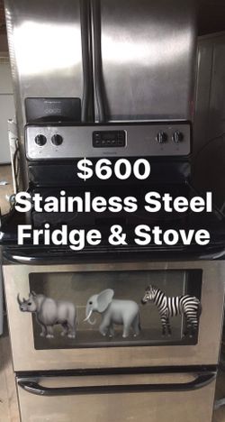 Stainless stove & Refrigerator
