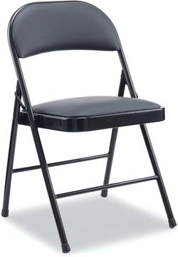 NEW Set of 4 Black Padded Metal Folding Chairs