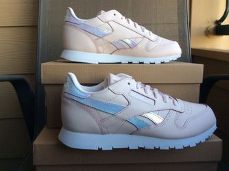 NEW YOUTH BIG KIDS WOMEN REEBOK CLASSIC LEATHER J ATHLETIC SNEAKERS Sz 5.5Y=7 Women