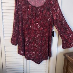 Long Sleeve Red/black Shirt
