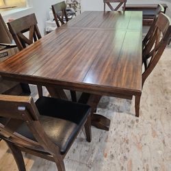 Dining Table Set Includes 6 Dining Chairs 