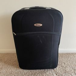 DIYA Black Checked Luggage 2 Wheeled Suitcase Travel Luggage  Good condition overall but the retractable handle has issues. It still retracts but the 
