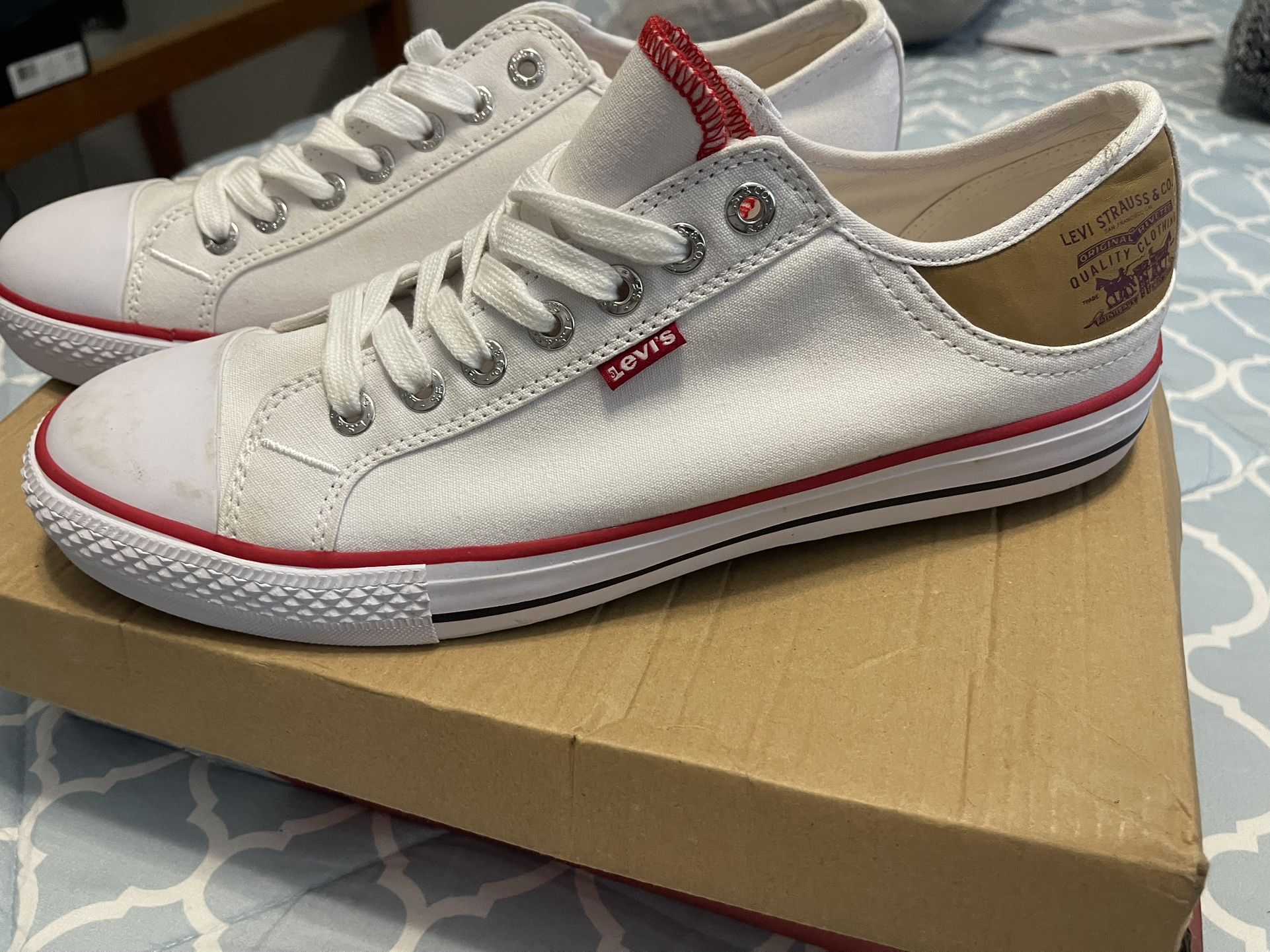 Levi White Sneakers. 11.5