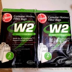 (4)Genuine Hoover W2 Hepa Filter Bags
